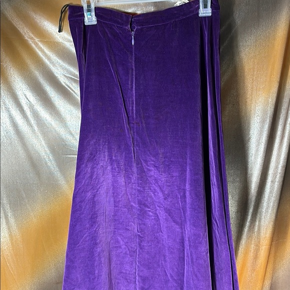 Vintage 70’s‎ Elegant Purple and Orange velvet Maxi Skirt ILGWU made D1 - Picture 5 of 8
